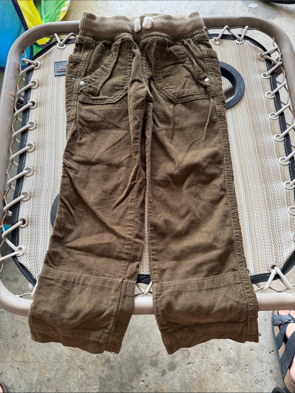 Kids' Brown Corduroy Pull-On Pants with Patch Pockets